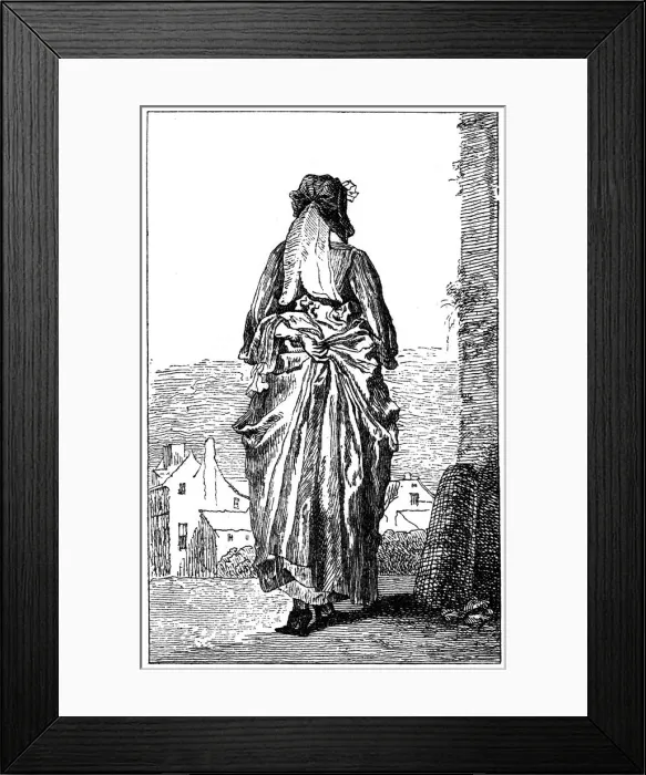 Framed Print : French Costume, (1885). Artist: Jean-Antoine Watteau Framed Print : French Costume, (1885). Artist: Jean-Antoine Watteau