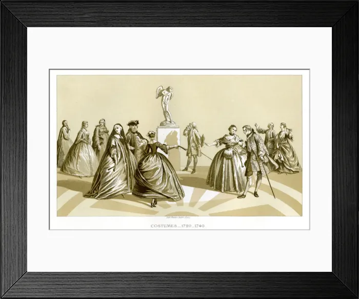 Framed Print : Costumes, 1720-1740, (1885) Framed Print : Costumes, 1720-1740, (1885)