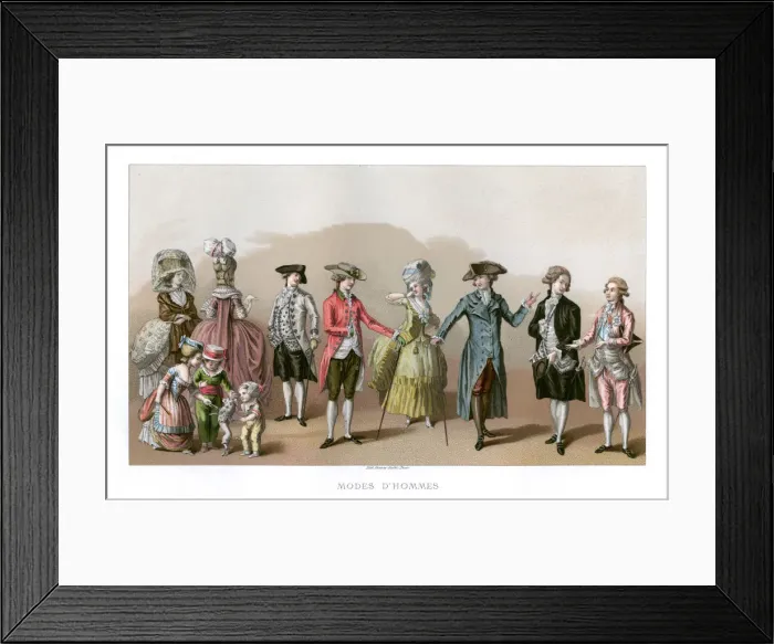 Framed Print : Costume During The Time Of Louis XVI, (1885). Artist: Durin Framed Print : Costume During The Time Of Louis XVI, (1885). Artist: Durin