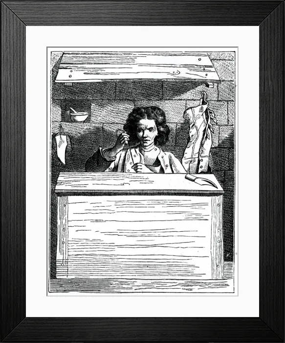 Framed Print : The Cobbler, 1737-1742. Artist: Bouchardon Framed Print : The Cobbler, 1737-1742. Artist: Bouchardon