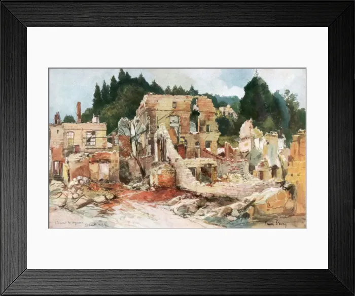 Framed Print : Clermont-en-Argonne, France, August 1915, (1926). Artist: Francois Flameng Framed Print : Clermont-en-Argonne, France, August 1915, (1926). Artist: Francois Flameng