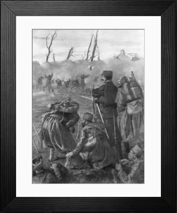 Framed Print : A Chlorine Gas Attack, Second Battle of Ypres, Belgium, 1915, (1926). Artist: Lucien Jonas Framed Print : A Chlorine Gas Attack, Second Battle of Ypres, Belgium, 1915, (1926). Artist: Lucien Jonas