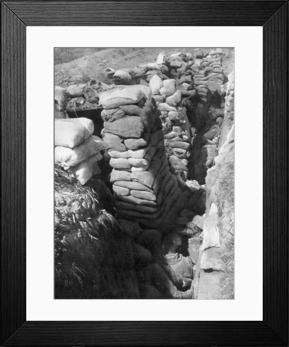 Framed Print : A captured German trench and bunker system, Souchez, Artois, France, 1 June 1915, (1926) Framed Print : A captured German trench and bunker system, Souchez, Artois, France, 1 June 1915, (1926)
