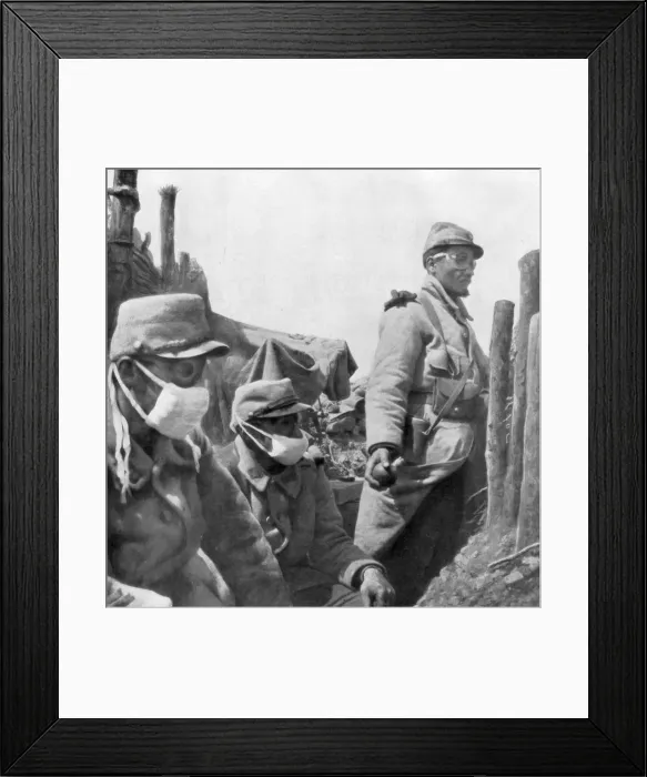 Framed Print : Gas protection, France, World War I, 1915 Framed Print : Gas protection, France, World War I, 1915