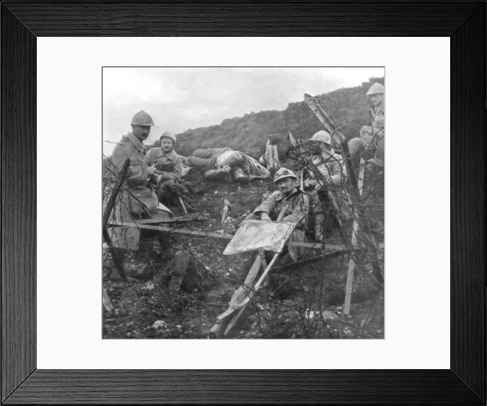 Framed Print : French troops after the capture of Souchez, Pas-de-Calais, France, 28 October 1915 Framed Print : French troops after the capture of Souchez, Pas-de-Calais, France, 28 October 1915