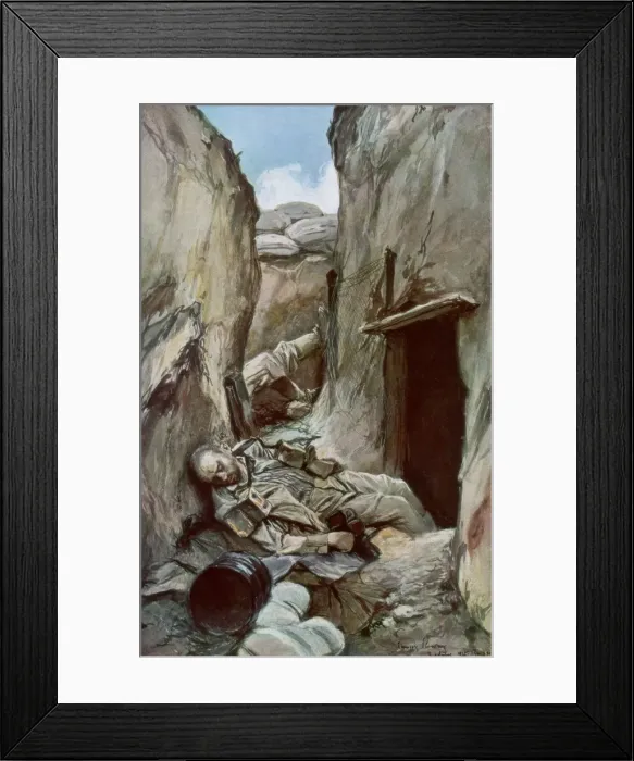 Framed Print : The Conquered Trenches of Perthes, Champagne, France, October 1915, (1926). Artist: Francois Flameng Framed Print : The Conquered Trenches of Perthes, Champagne, France, October 1915, (1926). Artist: Francois Flameng