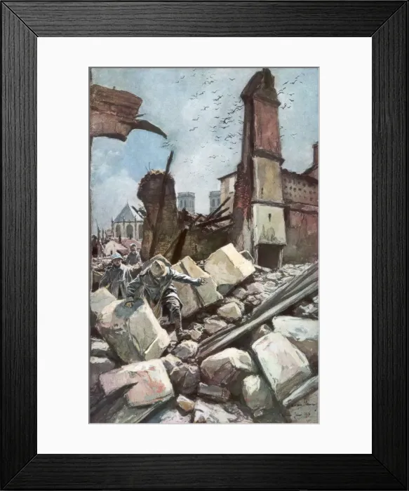 Framed Print : On the Old Walls of Verdun, France, June 1916, (1926). Artist: Francois Flameng Framed Print : On the Old Walls of Verdun, France, June 1916, (1926). Artist: Francois Flameng