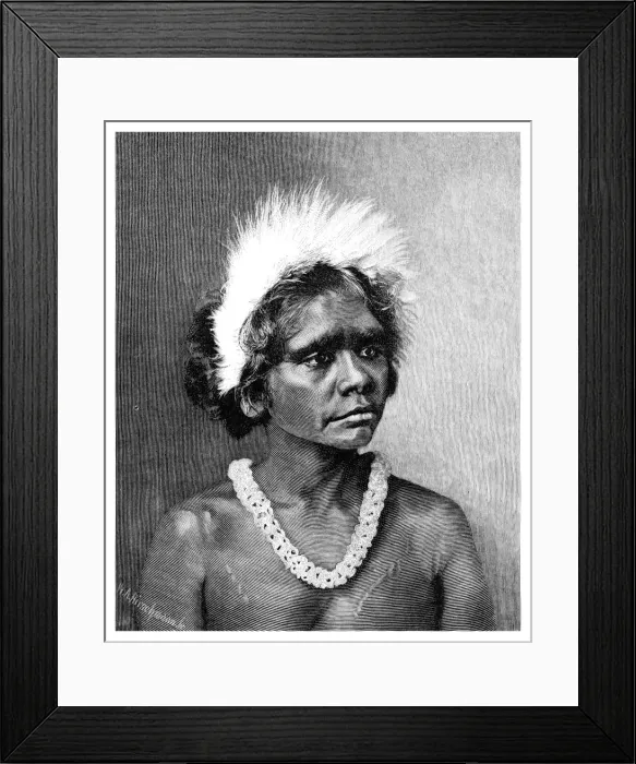 Framed Print : An Aboriginal Woman, 1886. Artist: WA Hirschmann