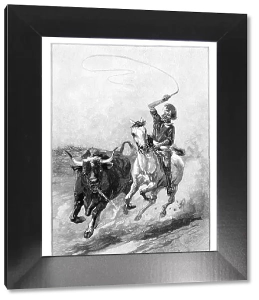 Rounding Up A Straggler On A Cattle Run, Australia, 1886. Artist: Frank P Mahony