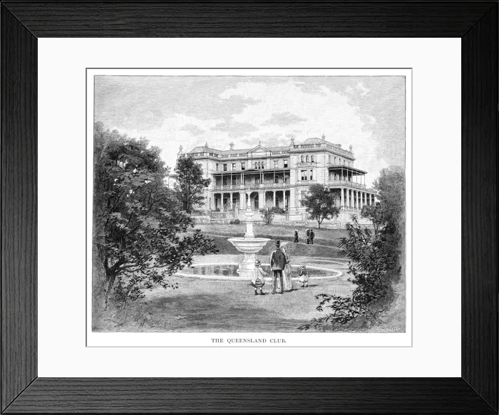 Framed Print : The Queensland Club, Australia, 1886 Framed Print : The Queensland Club, Australia, 1886
