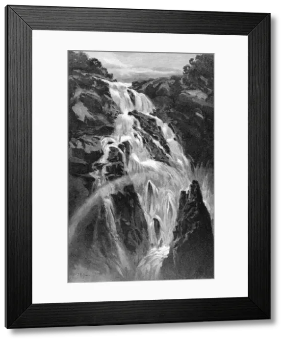 Framed Print : The Barron Falls near Cairns, Queensland, Australia, 1886. Artist: JR Ashton