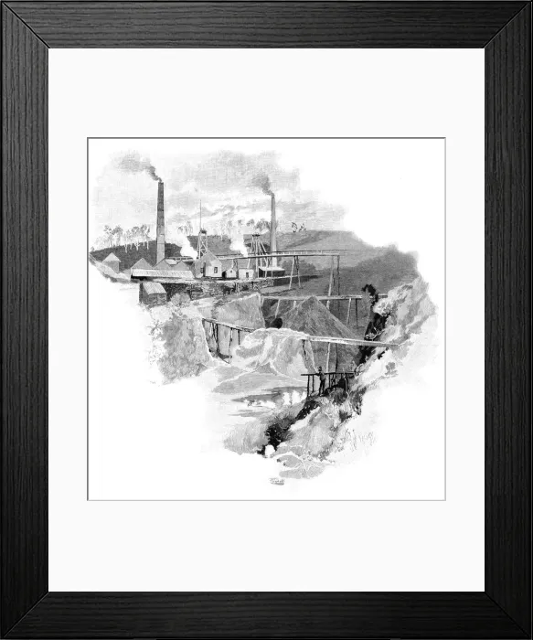 Framed Print : Beaconsfield Gold Mines, Tasmania, Australia, 1886 Framed Print : Beaconsfield Gold Mines, Tasmania, Australia, 1886