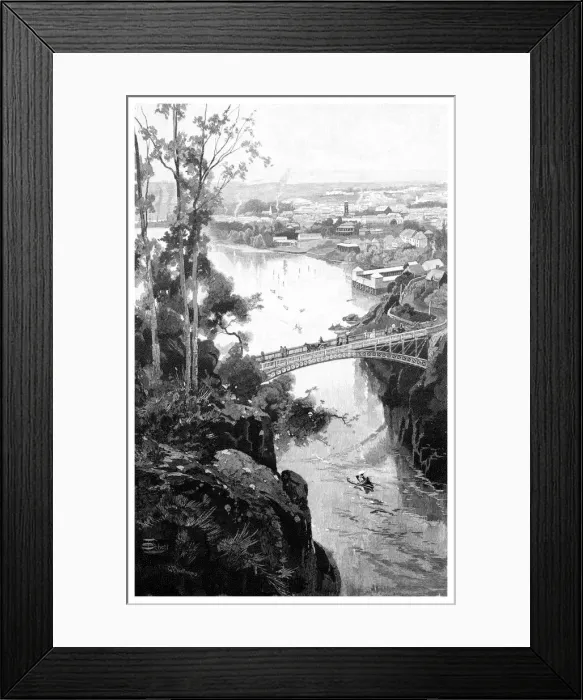 Framed Print : Launceston, from Cataract Bridge, Tasmania, Australia, 1886 Framed Print : Launceston, from Cataract Bridge, Tasmania, Australia, 1886