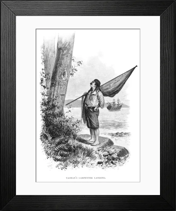 Framed Print : Tasmans Carpenter Landing, 1644 (1886) Framed Print : Tasmans Carpenter Landing, 1644 (1886)