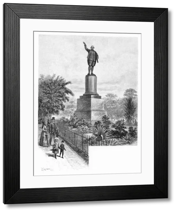 Framed Print : Cooks monument, Hyde Park, Sydney, Australia, 1886. Artist: W Macleod Framed Print : Cooks monument, Hyde Park, Sydney, Australia, 1886. Artist: W Macleod