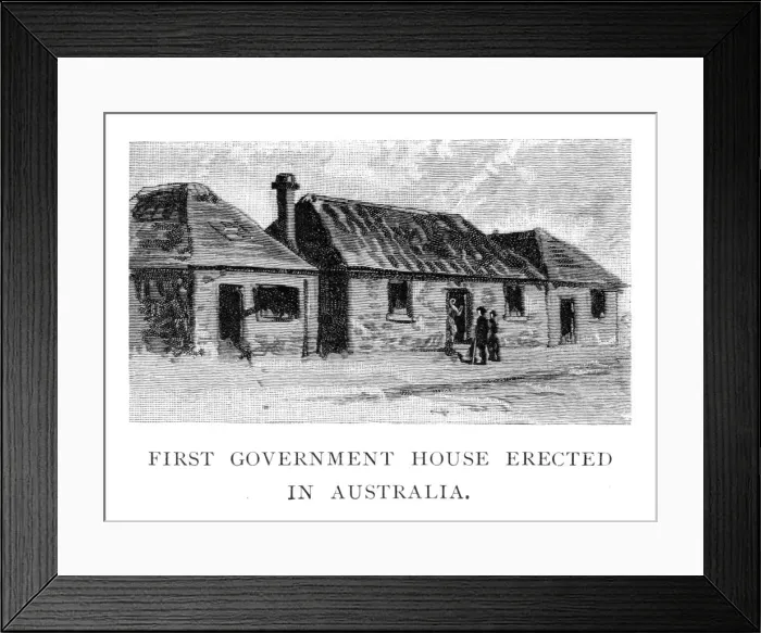 Framed Print : The First Government House, Sydney, Australia, (1886) Framed Print : The First Government House, Sydney, Australia, (1886)