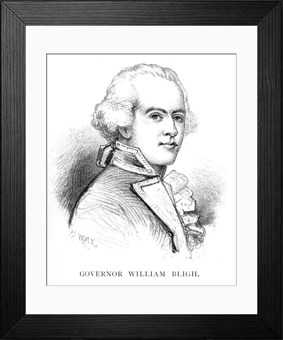 Framed Print : William Bligh, British naval officer and Governor of New South Wales, (1886). Artist: W Macleod Framed Print : William Bligh, British naval officer and Governor of New South Wales, (1886). Artist: W Macleod
