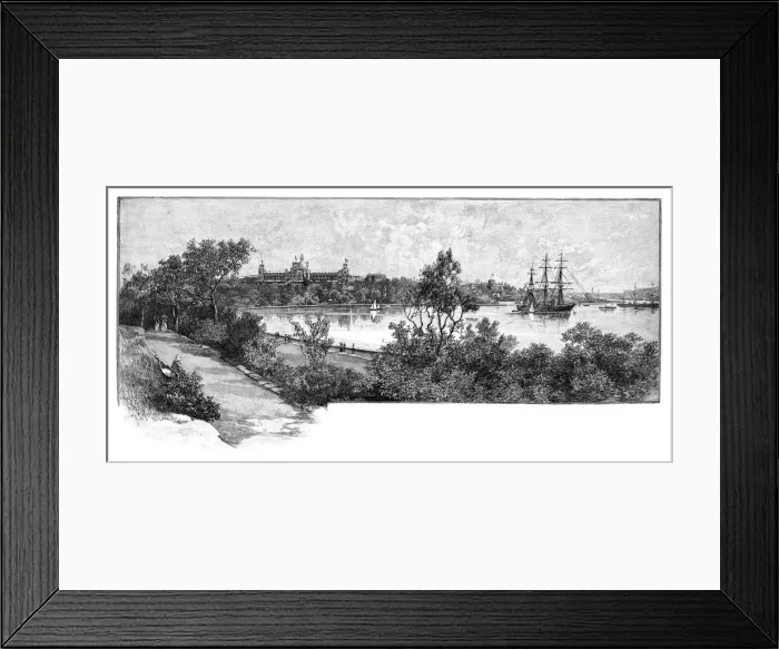 Framed Print : Farm Cove and the Garden Palace, Sydney, Australia, 1882 (1886)Artist: Henry Fullwood Framed Print : Farm Cove and the Garden Palace, Sydney, Australia, 1882 (1886)Artist: Henry Fullwood