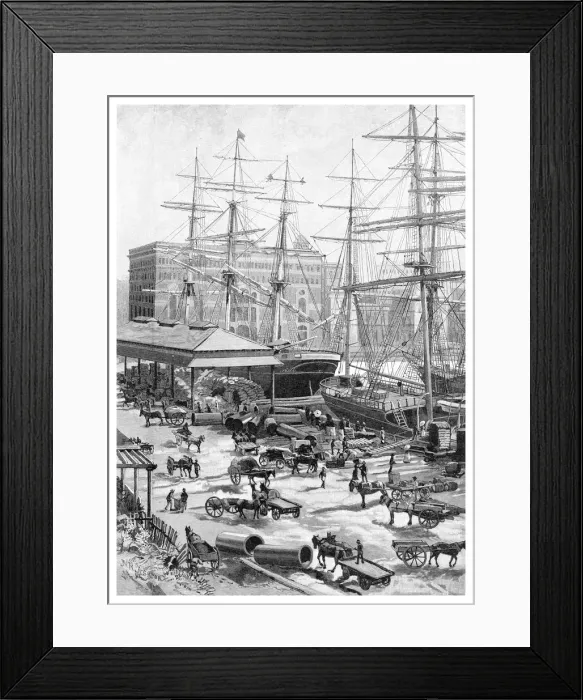 Framed Print : Shipping, Circular Quay, Sydney, New South Wales, Australia, 1886. Artist: JR Ashton Framed Print : Shipping, Circular Quay, Sydney, New South Wales, Australia, 1886. Artist: JR Ashton