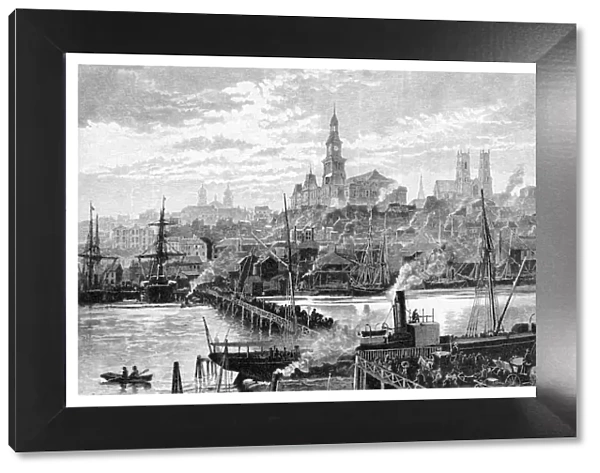 Darling harbour, from Pyrmont, Sydney, New South Wales, Australia, 1886. Artist: Frederic B Schell