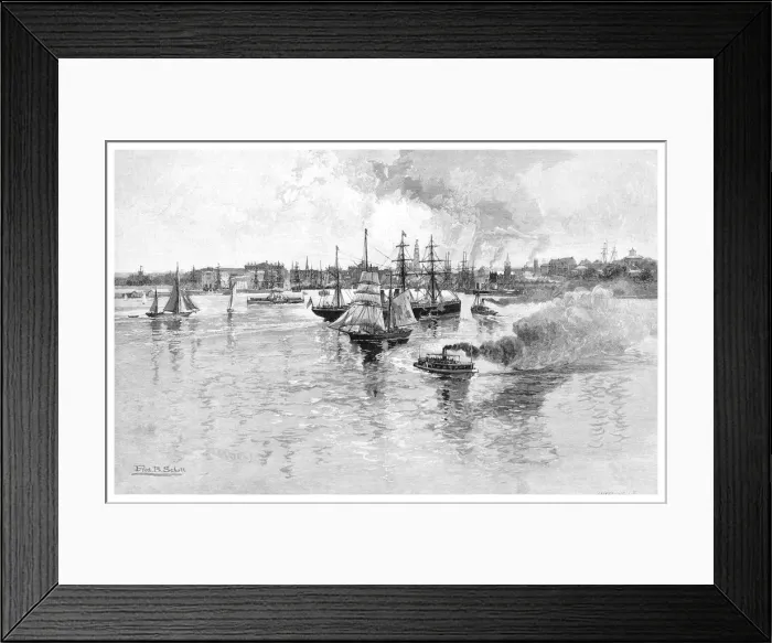 Framed Print : Circular Quay, Sydney Harbour, New South Wales, Australia, 1886. Artist: J Hellawell Framed Print : Circular Quay, Sydney Harbour, New South Wales, Australia, 1886. Artist: J Hellawell