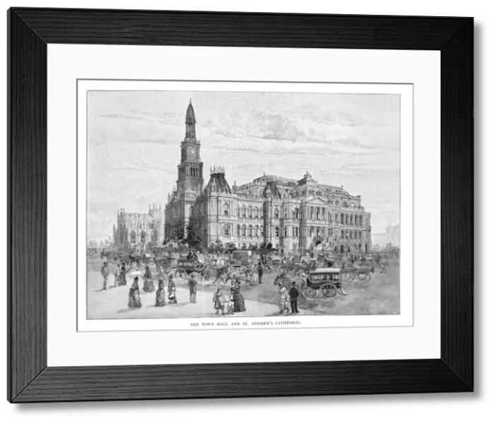 Framed Print : The Town Hall and St Andrews Cathedral, Sydney, New South Wales, Australia, 1886 Framed Print : The Town Hall and St Andrews Cathedral, Sydney, New South Wales, Australia, 1886