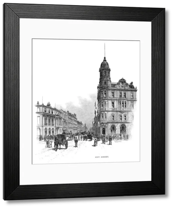 Framed Print : Pitt Street, Sydney, New South Wales, Australia, 1886. Artist: WC Fitler Framed Print : Pitt Street, Sydney, New South Wales, Australia, 1886. Artist: WC Fitler