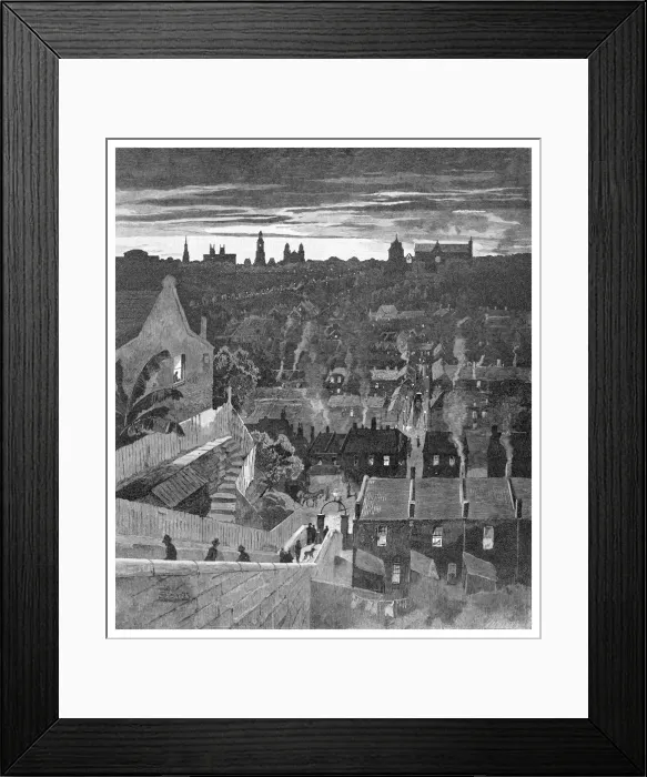 Framed Print : A glimpse of Sydney from Darlinghurst, New South Wales, Australia, 1886. Artist: W Mollier Framed Print : A glimpse of Sydney from Darlinghurst, New South Wales, Australia, 1886. Artist: W Mollier