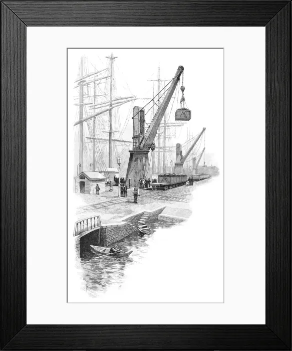 Framed Print : Loading coal at Newcastle, New South Wales, Australia, 1886. Artist: WC Fitler Framed Print : Loading coal at Newcastle, New South Wales, Australia, 1886. Artist: WC Fitler