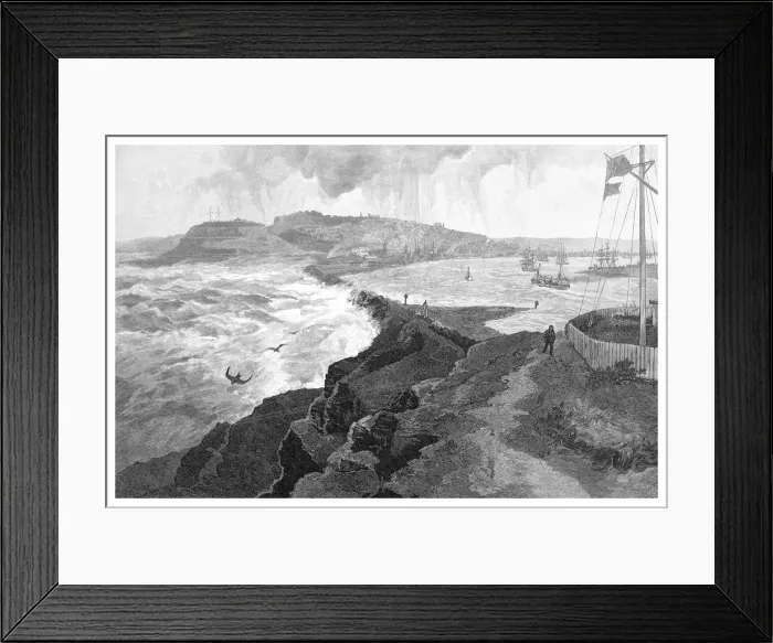 Framed Print : Newcastle, from Nobbys Head, New South Wales, Australia, 1886 Framed Print : Newcastle, from Nobbys Head, New South Wales, Australia, 1886