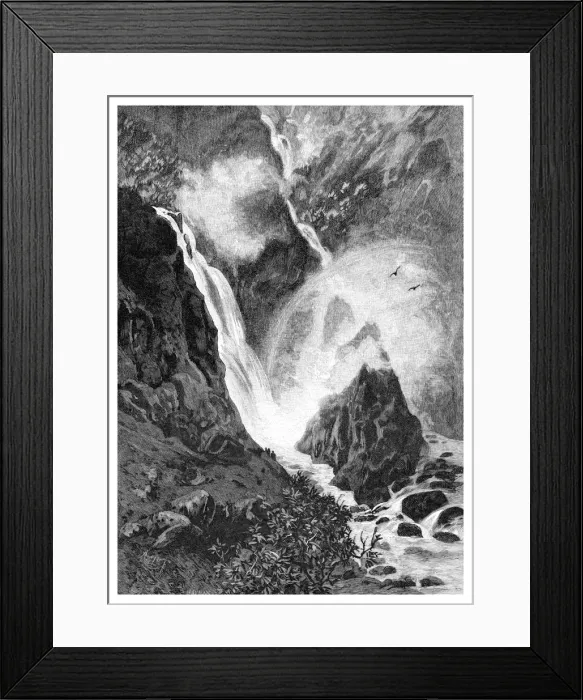 Framed Print : Wallamumbi Falls, New South Wales, Australia, 1886 Framed Print : Wallamumbi Falls, New South Wales, Australia, 1886