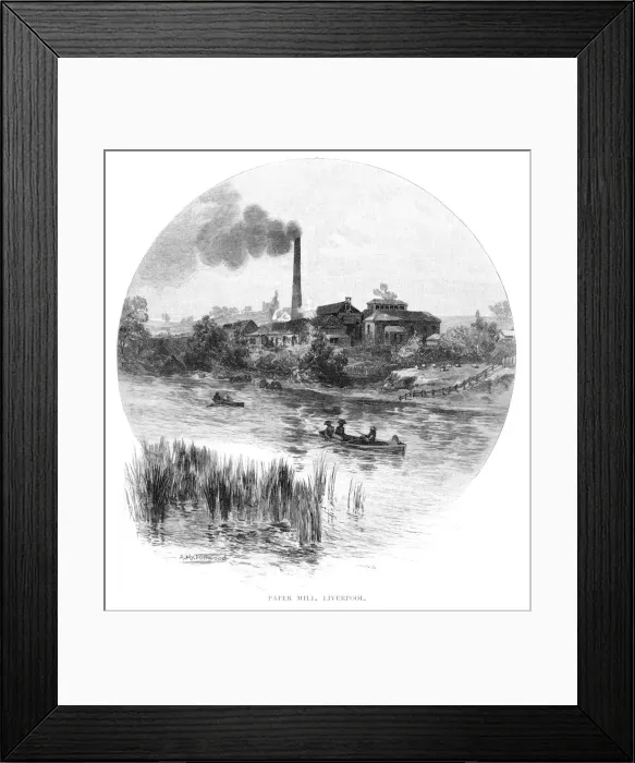 Framed Print : Paper Mill, Liverpool, New South Wales, Australia, 1886. Artist: Albert Henry Fullwood Framed Print : Paper Mill, Liverpool, New South Wales, Australia, 1886. Artist: Albert Henry Fullwood