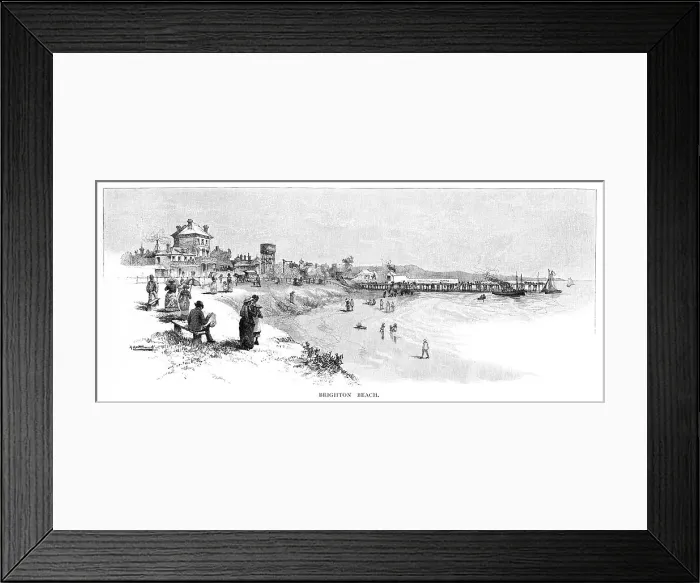 Framed Print : Brighton Beach, Melbourne, Victoria, Australia, 1886. Artist: Albert Henry Fullwood Framed Print : Brighton Beach, Melbourne, Victoria, Australia, 1886. Artist: Albert Henry Fullwood