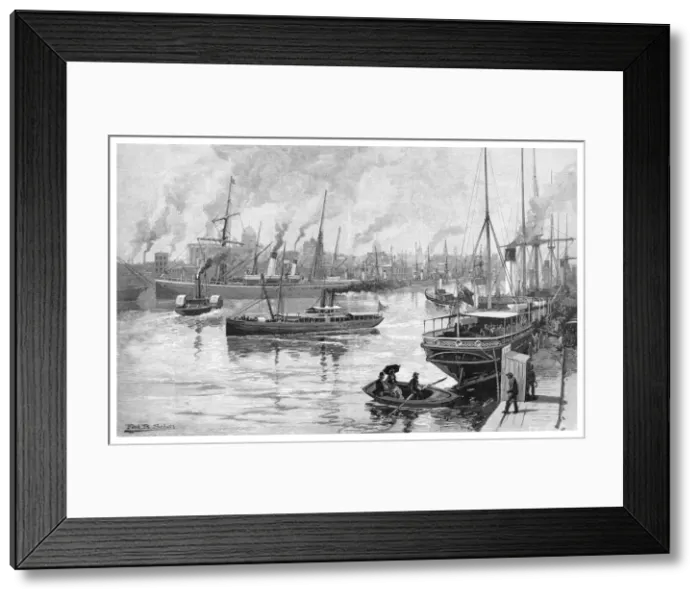 Framed Print : Melbourne from the Yarra, Victoria, Australia, 1886. Artist: Frederic B Schell Framed Print : Melbourne from the Yarra, Victoria, Australia, 1886. Artist: Frederic B Schell