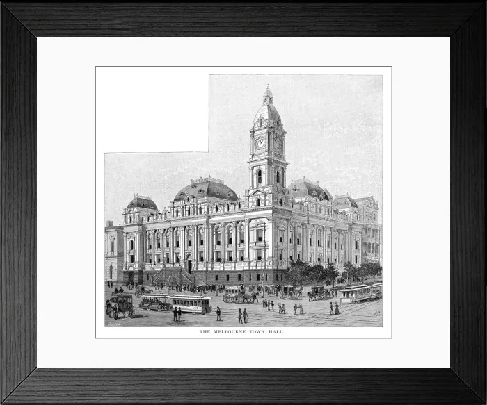 Framed Print : Melbourne Town Hall, Victoria, Australia, 1886 Framed Print : Melbourne Town Hall, Victoria, Australia, 1886