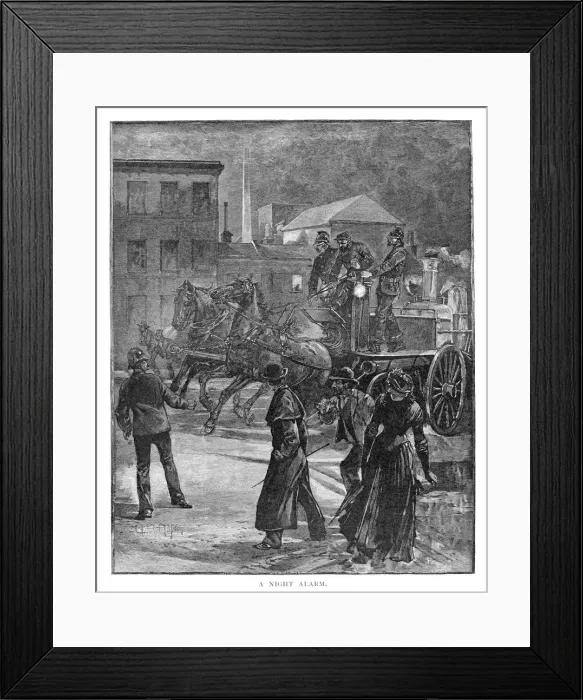 Framed Print : A Night Alarm, 1886. Artist: Julian Ashton Framed Print : A Night Alarm, 1886. Artist: Julian Ashton