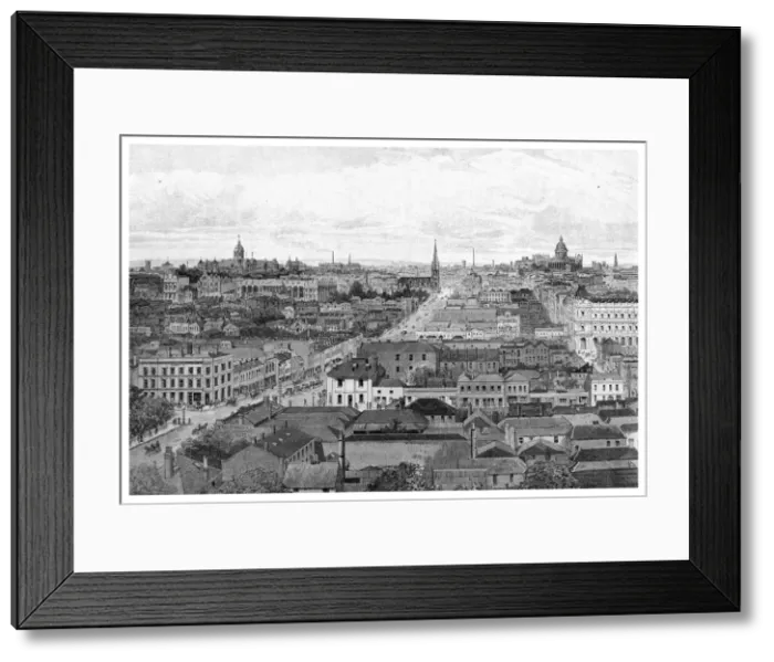 Framed Print : Melbourne looking east, Victoria, Australia, 1886 Framed Print : Melbourne looking east, Victoria, Australia, 1886