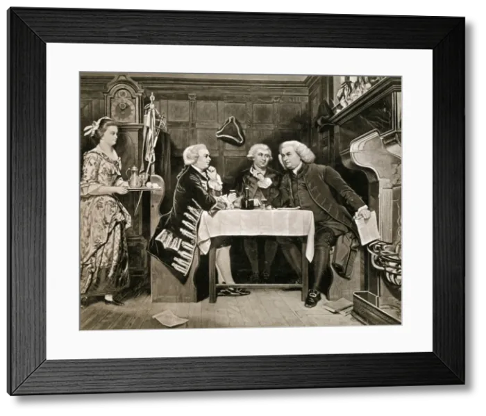Framed Print : Dr Johnson, Goldsmith and Boswell, (1909). Artist: Eyre Crowe Framed Print : Dr Johnson, Goldsmith and Boswell, (1909). Artist: Eyre Crowe