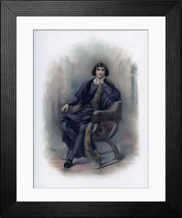 Framed Print : Hamlet, 1891. Artist: H Saunders Framed Print : Hamlet, 1891. Artist: H Saunders