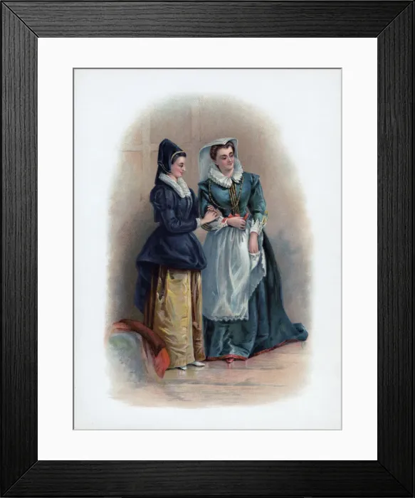 Framed Print : Mistress Page and Mistress Ford, 1891. Artist: H Saunders Framed Print : Mistress Page and Mistress Ford, 1891. Artist: H Saunders
