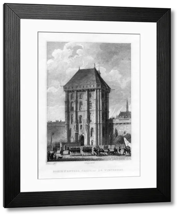 Framed Print : Main gate, Chateau de Vincennes, Paris, 1830. Artist: AWN Pugin Framed Print : Main gate, Chateau de Vincennes, Paris, 1830. Artist: AWN Pugin