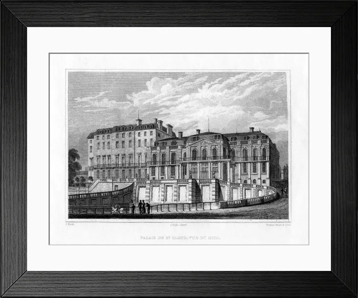 Framed Print : Palais de St Cloud, Paris, c1830. Artist: J Nash Framed Print : Palais de St Cloud, Paris, c1830. Artist: J Nash