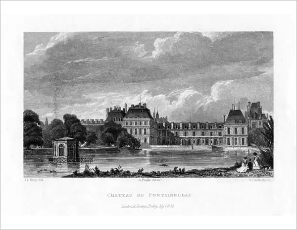 Chateau de Fontainebleau, France, 1829. Artist: E I Roberts