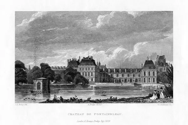 Chateau de Fontainebleau, France, 1829. Artist: E I Roberts