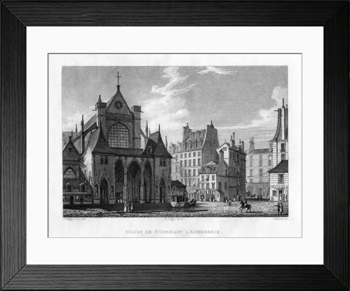 Framed Print : The church of St Germain l Auxerrois, Paris, France, c1830. Artist: J Redway Framed Print : The church of St Germain l Auxerrois, Paris, France, c1830. Artist: J Redway