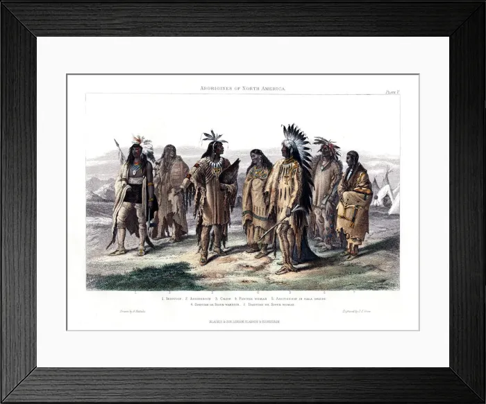 Framed Print : Aborigines of North America, 1873. Artist: JJ Crew Framed Print : Aborigines of North America, 1873. Artist: JJ Crew