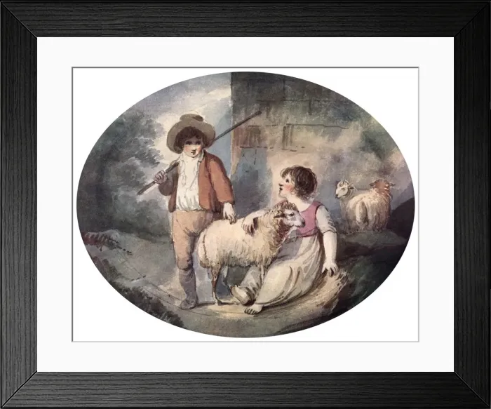 Framed Print : The Little Shepherdess, 18th century, (1912). Artist: Francis Wheatley Framed Print : The Little Shepherdess, 18th century, (1912). Artist: Francis Wheatley