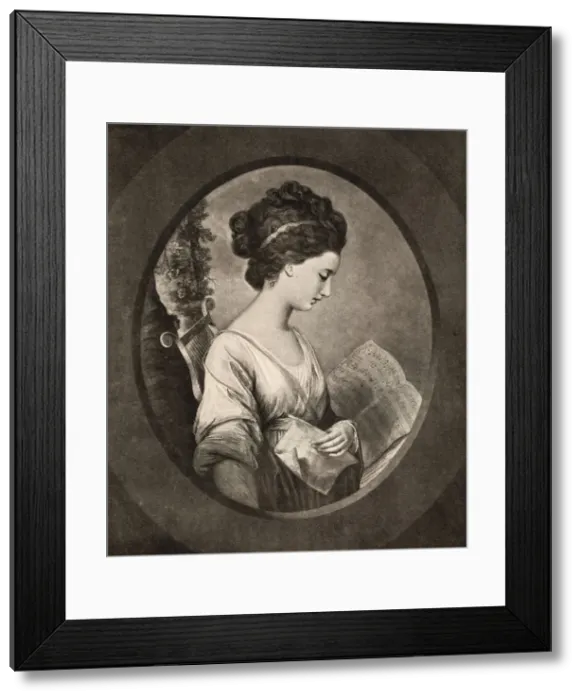 Framed Print : Miss Stephenson, late 18th century, (1912). Artist: W Dickinson Framed Print : Miss Stephenson, late 18th century, (1912). Artist: W Dickinson