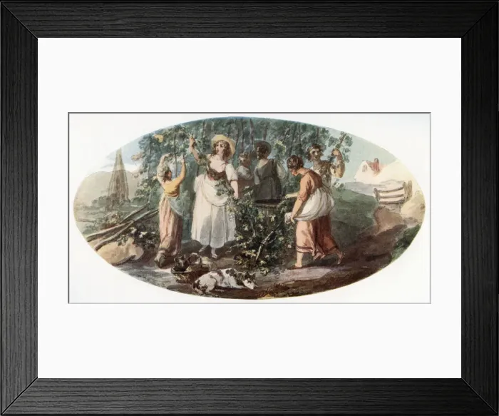 Framed Print : Hop Picking, (1912). Artist: William Hamilton Framed Print : Hop Picking, (1912). Artist: William Hamilton
