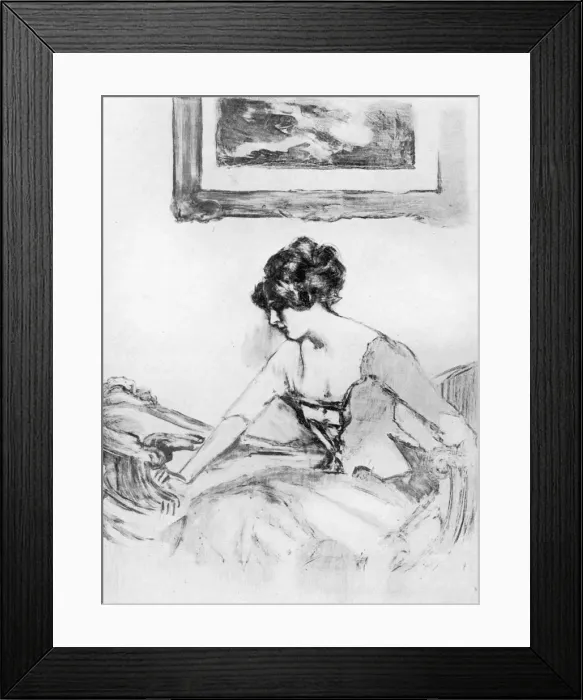 Framed Print : A Study, late 19th century, (1913). Artist: Albert de Belleroche Framed Print : A Study, late 19th century, (1913). Artist: Albert de Belleroche